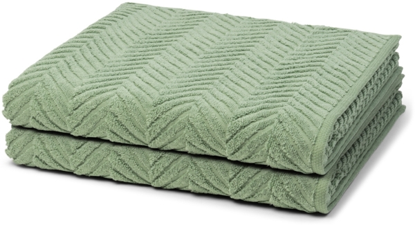 Ross Sensual Skin Zopf 2 tlg. Frottier-Set - 2 X Duschtuch (75 X 140cm) - 500 g/m2 - Piniengrün