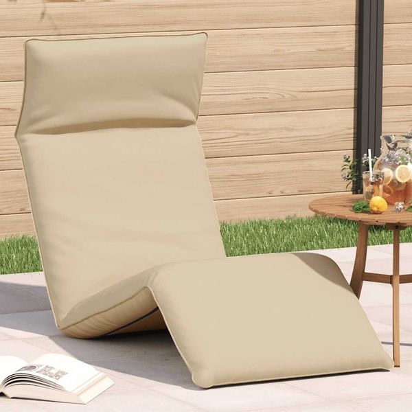 Sonnenliege Klappbar, Gartenliege Beige 175x54x8,5 cm Oxford-Gewebe