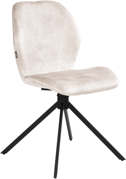 Esszimmerstuhl 4er Set drehbar MORRISON Samtstoff Hellbeige Bild 4