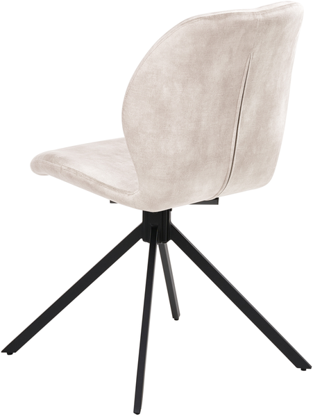 Esszimmerstuhl 4er Set drehbar MORRISON Samtstoff Hellbeige Bild 6