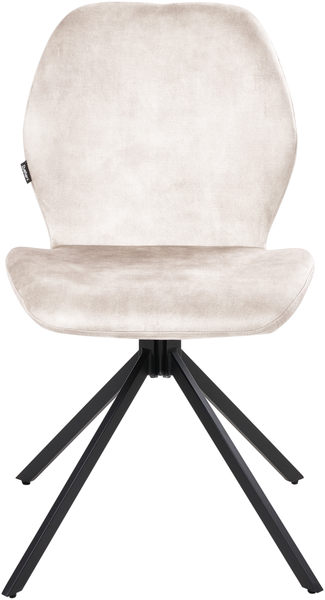 Esszimmerstuhl 4er Set drehbar MORRISON Samtstoff Hellbeige Bild 5