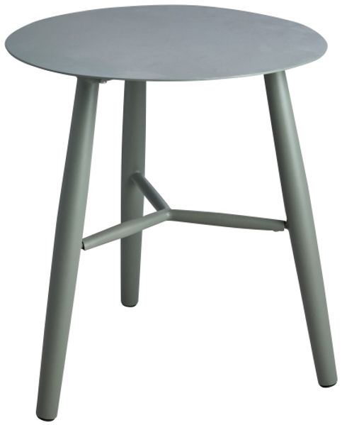 Gartenbeistelltisch Vannes aus Aluminium, modern rund, hellgrün, Ø 45 cm, pulverbeschichtet