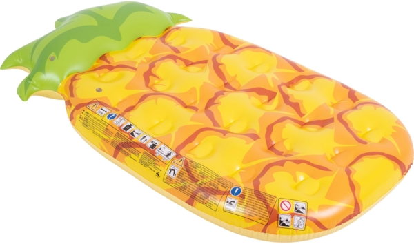 SunClub Luftmatratze Ananas 176 x 80 x 15 cm mit 2 Luftkammern und tropischem Design