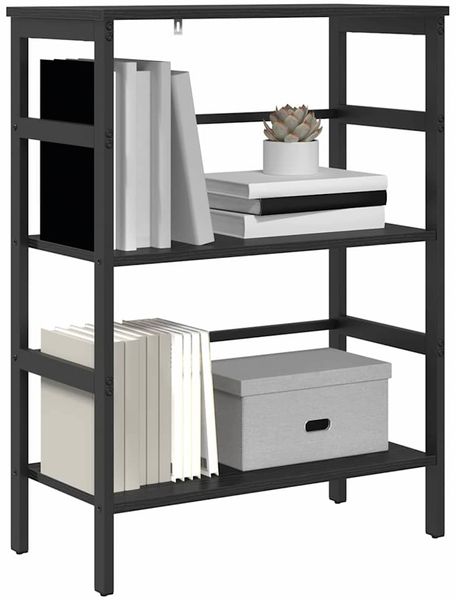 vidaXL Bücherregal Schwarz Eichen-Optik 60 x 29,5 x 81 cm 883916 Bild 3