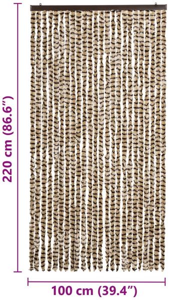 vidaXL Insektenschutz-Vorhang Beige und Braun 100x220 cm Chenille 325450 Bild 7
