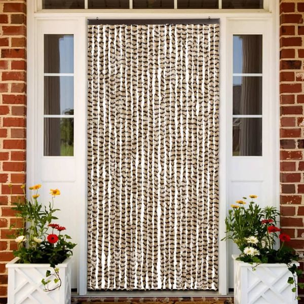 vidaXL Insektenschutz-Vorhang Beige und Braun 100x220 cm Chenille 325450