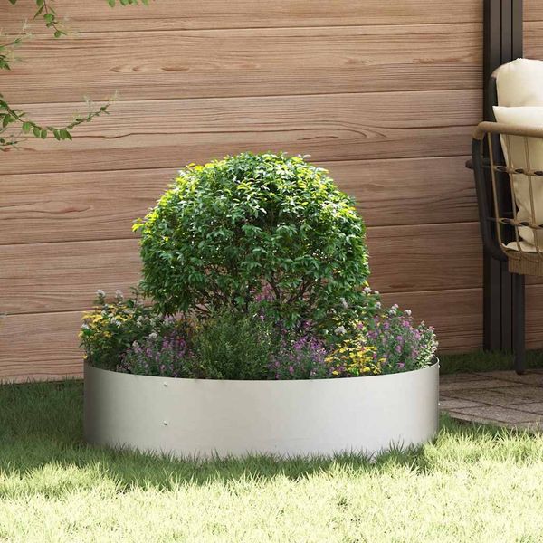 vidaXL Pflanzenring Silber 80 x 80 x 20 cm Edelstahl 873628