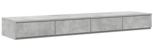 vidaXL Bettschubladen Beton Grau 135 x 36,5 x 16,5 cm Holzwerkstoff 866990