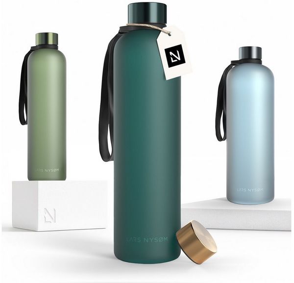 LARS NYSØM Trinkflasche Blæst, Trinkflasche mit Hydrationsskala und Trageschlaufe