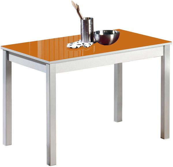 ASTIMESA Fija Küchentisch, Metall, Orange, 100x60 cm