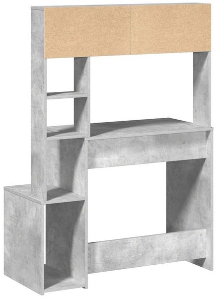 Schreibtisch, Bürotisch, Computertisch mit Regal Betongrau 100 x 45 x 140 cm Holzwerkstoff Bild 6
