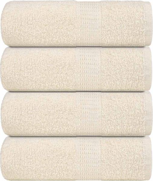 vidaXL Seiftücher 4 Stk. Creme 30x30 cm 360 g/m² 100% Baumwolle 136993