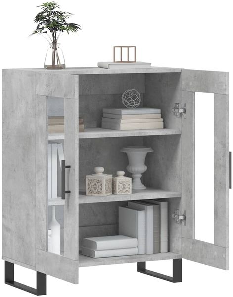 Sideboard, Kommode, BuffetSchrank Betongrau 69,5x34x90 cm Holzwerkstoff Bild 4