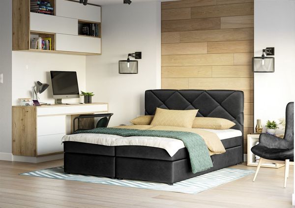 Boxspringbett MILTON 160x200 cm Schwarz