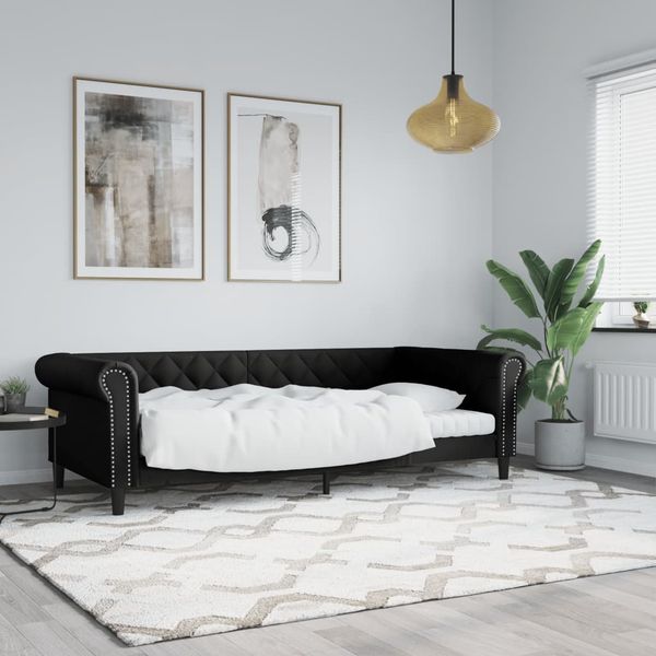 vidaXL Tagesbett Schwarz 90x200 cm Kunstleder 354226