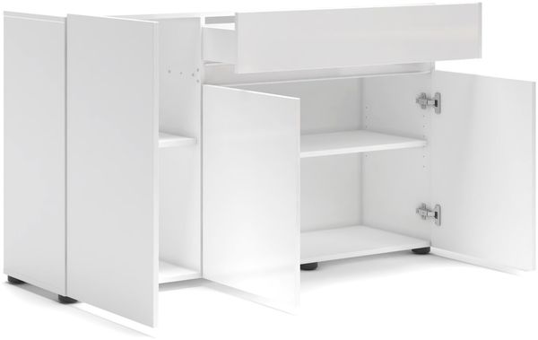 Sideboard >Mister< in weiss, Lack Hochglanz - 135x80x38cm (BxHxT) Bild 4