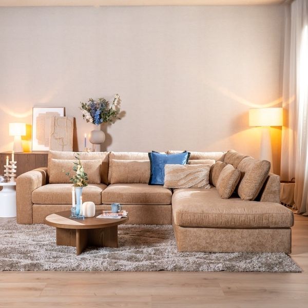 Bronx71 Ecksofa Kyle chenille peach rechts
