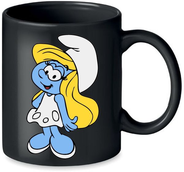 Blondie & Brownie Tasse Schlumpfine Schlumpf Schlumpfhausen Papa Schlumpf Smurf, Keramik