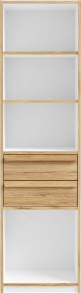 Bücherregal Regal S-ROOM 59 mit 2 Schubladen in Weiß und Catania Eiche