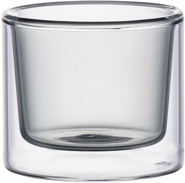 2-tlg. Glasschalen-Set Doppelwandige Dessertgläser 100ml Anthrazit