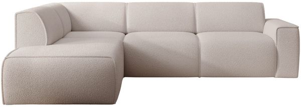 Selsey 'Bouvi' Ecksofa mit seitlicher Rückenlehne an der Ottomane, links, hellbeige, Bouclé Bild 5