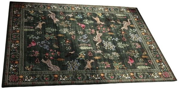Agger Fußmatte Innen Boho – Rutschfester Türvorleger mit Blumen & Katzenmotiv, Flachflor Teppich für Eingang, Küche & Flur