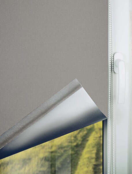 ondeco Thermo-Rollo ohne Bohren, Klemmrollo für Fenster und Türen, Klemmfix Verdunklungsrollo Sichtschutz Seitenzugrollo Rollo Sonnenschutz Fenster innen Blackout - Grau - 45x150 cm Bild 4