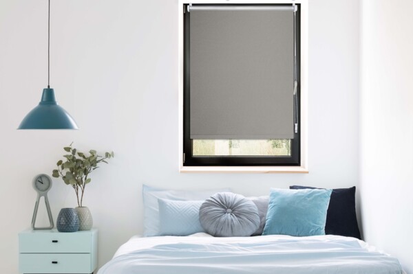 ondeco Thermo-Rollo ohne Bohren, Klemmrollo für Fenster und Türen, Klemmfix Verdunklungsrollo Sichtschutz Seitenzugrollo Rollo Sonnenschutz Fenster innen Blackout - Grau - 45x150 cm Bild 7