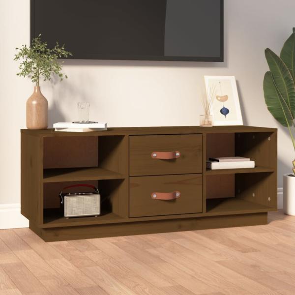 vidaXL TV-Schrank Honigbraun 100x34x40 cm Massivholz Kiefer 818228