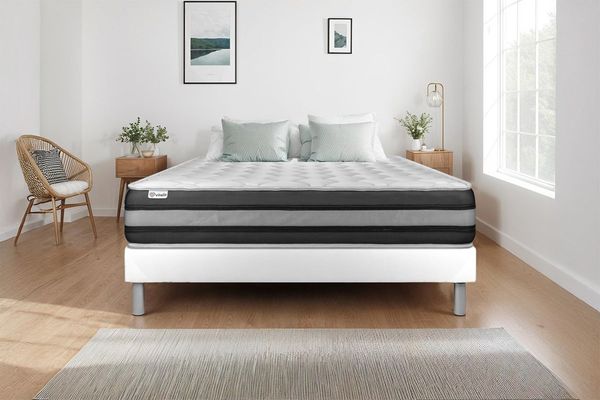 Matratzenset VITAL SPRING ZEN 140 x 220 cm Bettrahmen Kit weiß