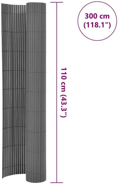 vidaXL Gartenzaun Doppelseitig 110x300 cm Grau 317155 Bild 6