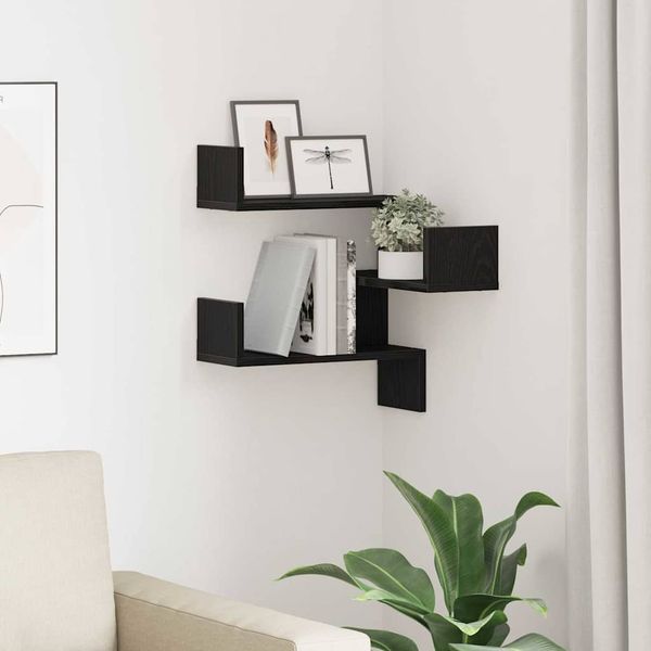 vidaXL Wandregal Schwarz Eichen-Optik 40 x 40 x 49,5 cm Holzwerkstoff 862652