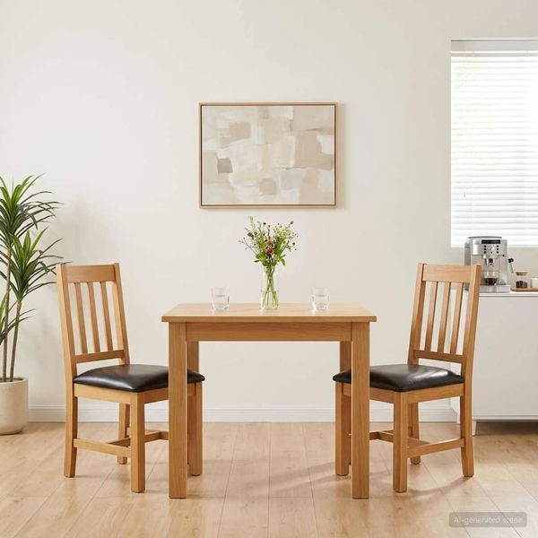 vidaXL Esszimmerstuhl VENLO 2 pcs Massivholz Eiche Schwarz 42039154