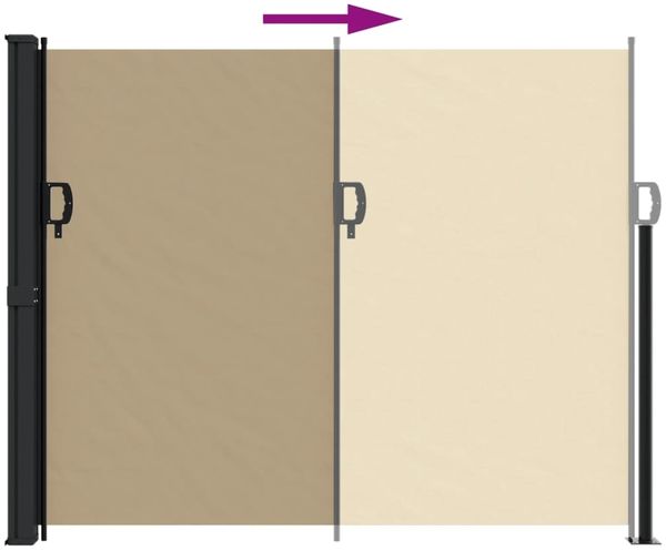 vidaXL Seitenmarkise Ausziehbar Beige 160x600 cm 4004525 Bild 5