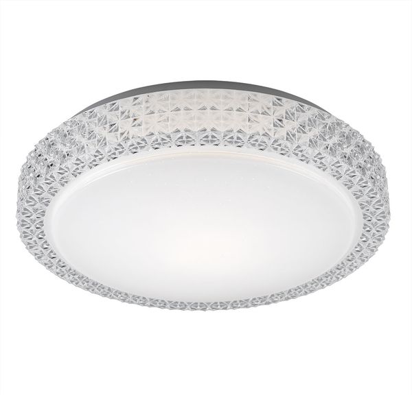 LED Deckenleuchte, Sternenhimmel CCT, D x H 40 x 11 cm
