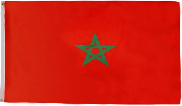 AZ FLAG - Flagge Marokko - 90x60 cm - Leichtes Polyester - Marokkanische Fahne mit Messing-Ösen - 40g