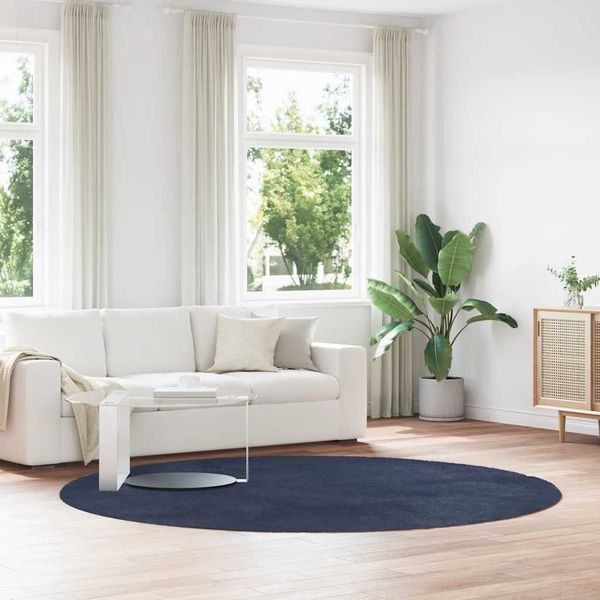 vidaXL Teppich Shaggy Hochflor NAVARRA Marineblau 240x240 cm Polyester 4102931