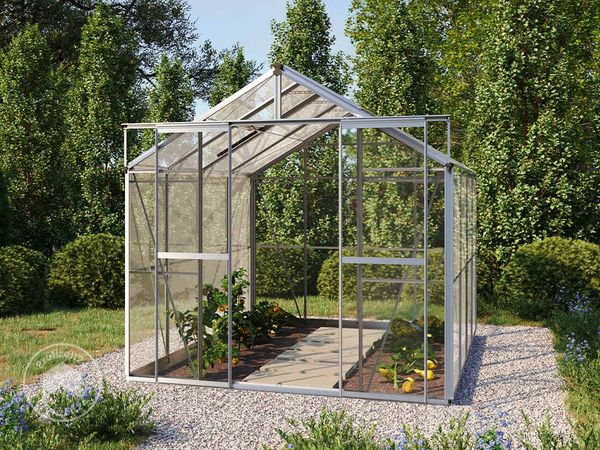 GFP Gewächshaus Jade 4 Glasgewächshaus 222x259 cm | Aluminium-Rahmen, 4 mm Sicherheitsglas