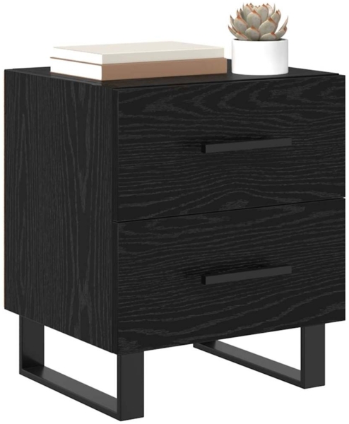 vidaXL Nachttisch Schwarz Eichen-Optik 40 x 35 x 47,5 cm Holzwerkstoff 882062 Bild 2