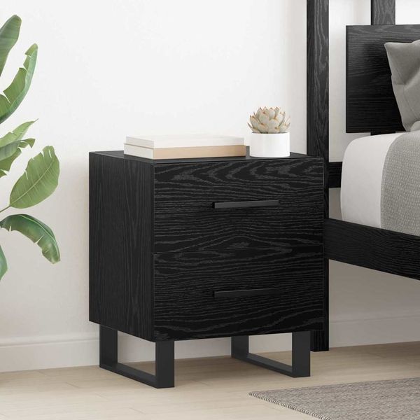 vidaXL Nachttisch Schwarz Eichen-Optik 40 x 35 x 47,5 cm Holzwerkstoff 882062