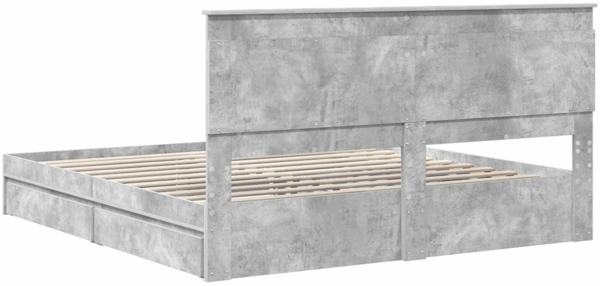vidaXL Aufbewahrungsbett Beton Grau 180x200 cm Holzwerkstoff 3410226 Bild 9