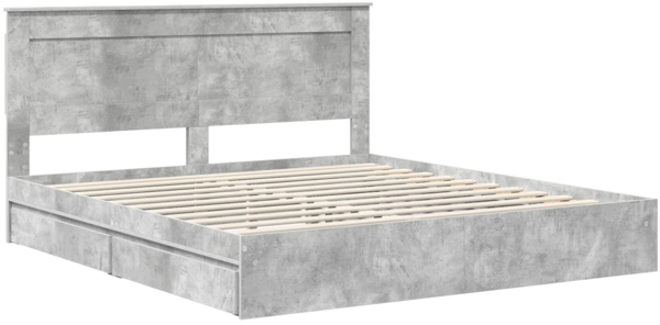 vidaXL Aufbewahrungsbett Beton Grau 180x200 cm Holzwerkstoff 3410226 Bild 3
