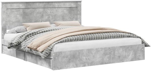 vidaXL Aufbewahrungsbett Beton Grau 180x200 cm Holzwerkstoff 3410226 Bild 1