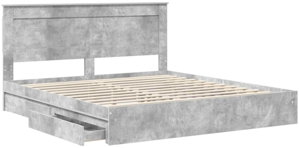 vidaXL Aufbewahrungsbett Beton Grau 180x200 cm Holzwerkstoff 3410226 Bild 4
