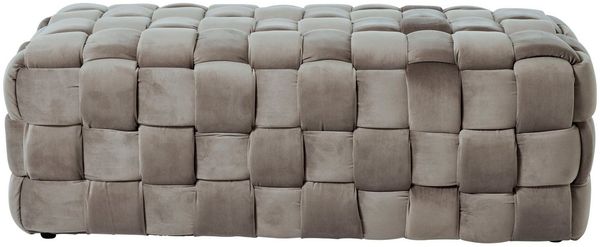 Jahnke Hockerbank WEB ART L (1 St), Hocker, Couchtisch, Beistelltisch gepolstert in edler Flechtoptik
