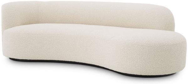 Casa Padrino Luxus Sofa Creme / Schwarz 230 x 110 x H. 68 cm - Gebogenes Wohnzimmer Sofa