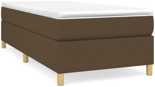 vidaXL Boxspringbett mit Matratze Dunkelbraun 100x200 cm Stoff 3144501