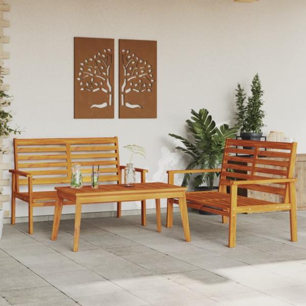 vidaXL 3-tlg. Garten-Lounge-Set Massivholz Akazie 3211797