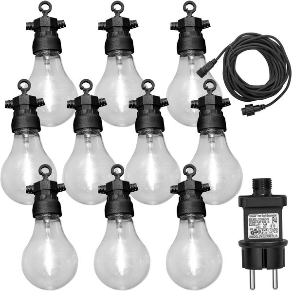 Luxform Lichterkette 24V-Lichterkette Tahiti - mit 10x warmweißen LED, Überall aufhängbar, drinnen und draußen