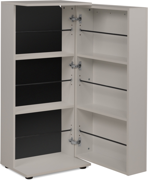 Finori Satos 02B Kommode / Schuhschrank, Samt | Schuhschrank für Flur | Maß: B x H x T ca. 50 x 110 x 34 cm | Schuhschrank mit Platz für bis zu 12 Paar Schuhe 1 Tür mit wechselbarem Türanschlag und 2 Einlegeböden und 3 Kunststoffstangen zur Schuhfixierung Kor... Bild 4